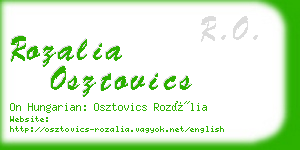 rozalia osztovics business card